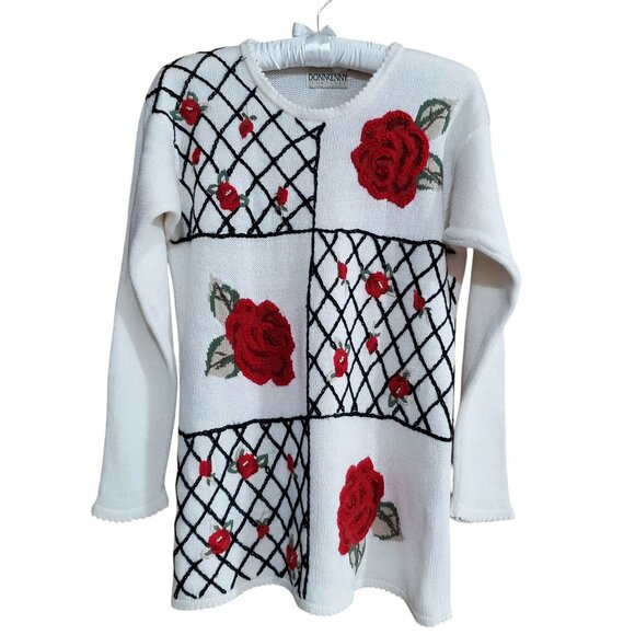 Donnkenny Classics Vintage Women’s Embroidered Pullover Sweater Size Medium - Picture 1 of 10